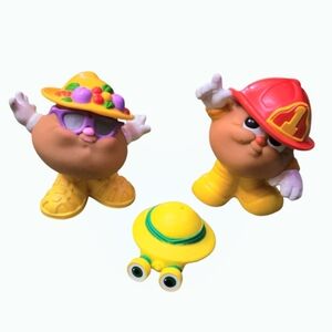 Vintage *Two (2) Potato Heads  Wendy's Kids' Meal Toys "Krispy & Fireman Spud"